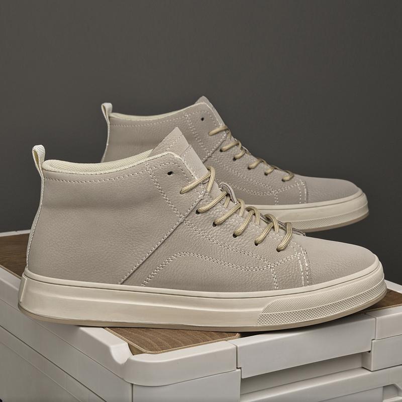 Hot Sale Stylish Men's Boots Genuine Leather Ankle Boots Fashion British Trend Male Vulcanized Shoes Non-Slip Outdoor Walk Shoes