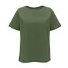 Women's Fashion Short Sleeve Round Neck Solid Colour Loose Casual Shirt Cotton Blouse