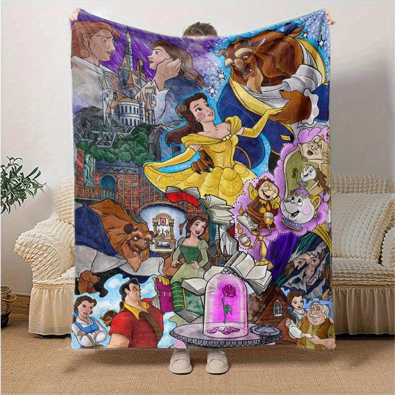 1pc. Disney Beauty and the Beast Blanket, Home Decor, Office Napkin, Outdoor Throw, Gift for Kids & Adults (80x120 cm)