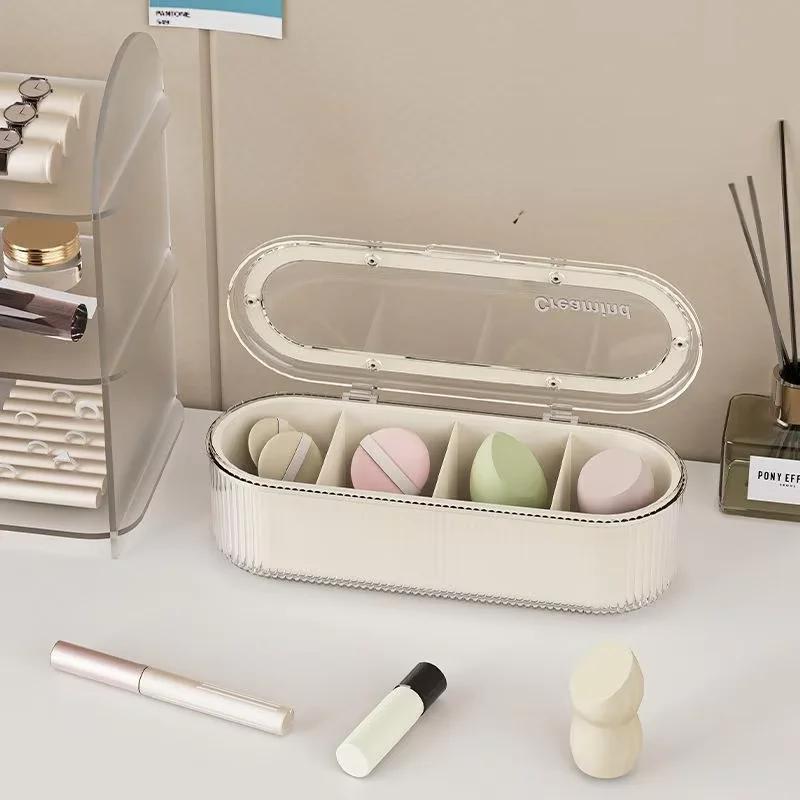 Eyebrow Pencil Organizer Organized Cosmetic Storage Bin Beauty Egg Holder Advanced Powder Puff Organizer For Makeup Studio