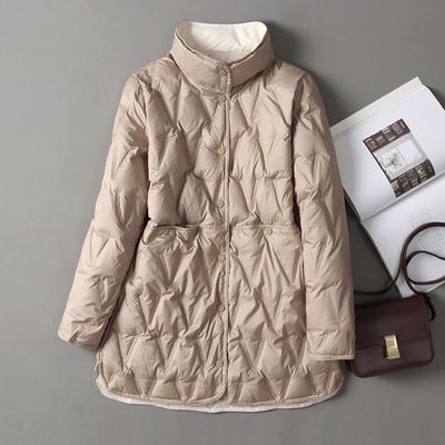 Женская ультралегкая куртка-пуховик с V-образным вырезом и узором в виде аргайла, повседневная верхняя одежда на осень-зиму 2023 года, новая мода