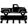 Vintage Pickup Truck Key Rack Hanger - 6 Inch Wide Metal Wall Art Wall-mounted, Hooks Organizer for Keys and Accessories