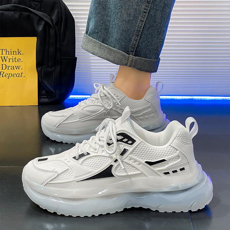 Модные мужские сетчатые кроссовки на открытом воздухе на платформе для тенниса, нескользящие, удобные, дышащие, повседневные, для бега, модные туфли для тенниса Para Hombre