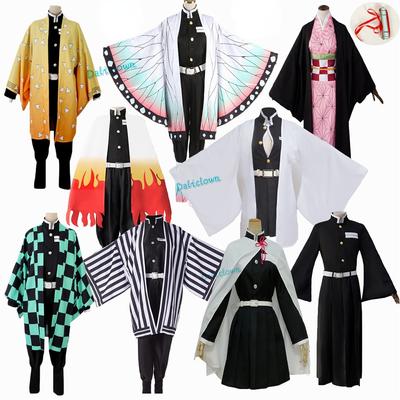 Аниме Убийца Демонов: Kimetsu No Yaiba Zenitsu Giyu Tanjirou Kamado Nezuko Косплей Женщины Дети Мужчины Кимоно Униформа Косплей Костюм