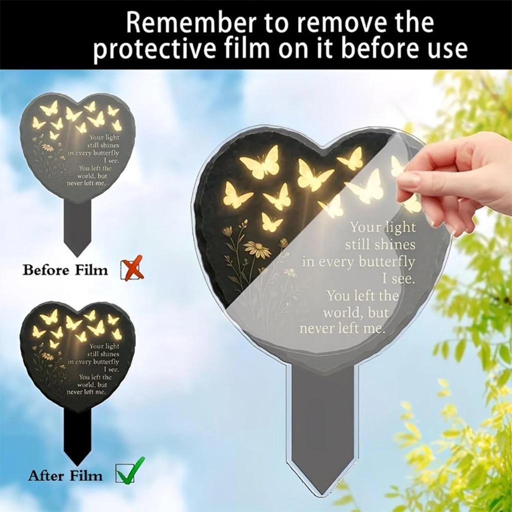 Садовая табличка в форме сердца с бабочкой, вставляемая в землю