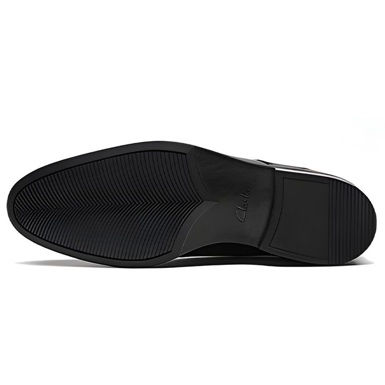 Clarks Удобные дышащие повседневные кожаные туфли с круглым носком мужские черные 261613037