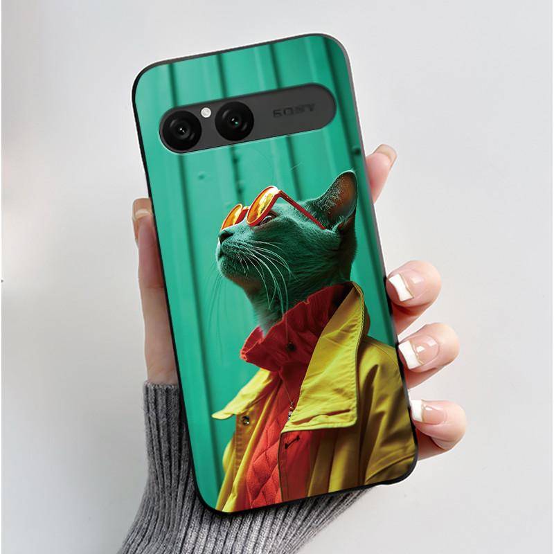 Cute Case For Sony Xperia 10 VII Fundas Capa Printing Shell Protective Cover Soft Silicone Cartoon Black Casing Coque