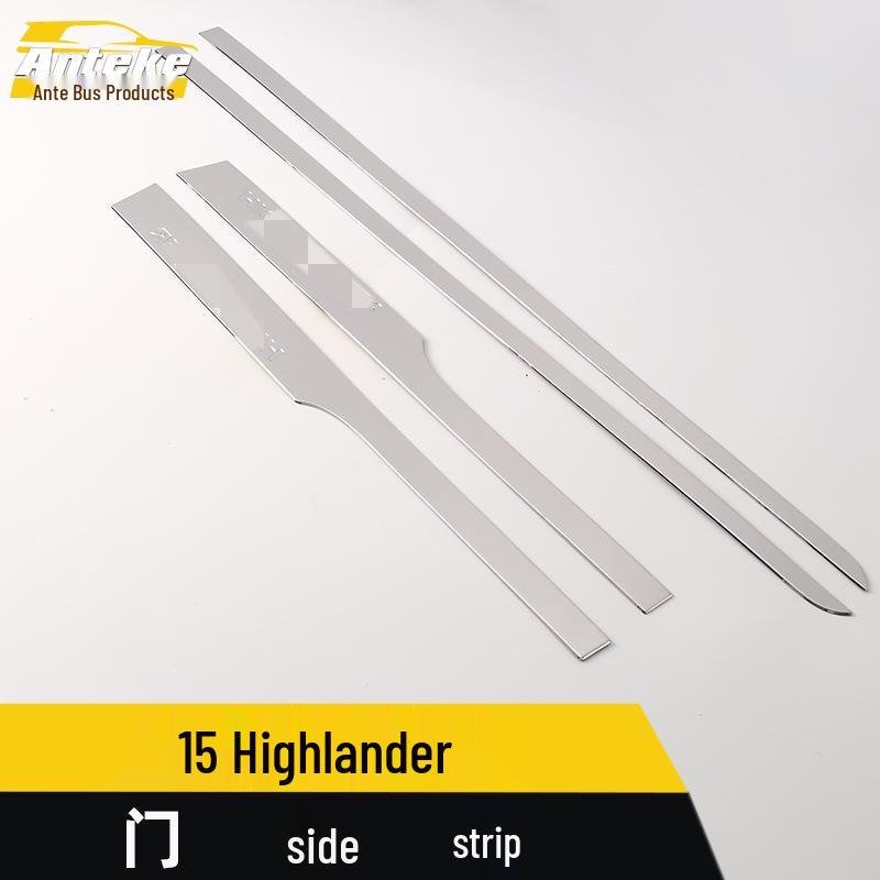 Highlander Door Edge Trim Bright Strip - 15 Models, Anti-Scratch Bumper and Door Panel Sticker
