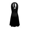 Sleeveless Summer Dress Women Halter Neck Tie Back Floral Print Elastic Waist Ruffle Hem Casual Dress with Pockets