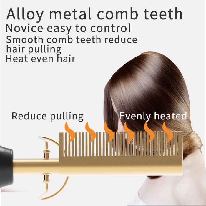Multi-functional Luxury Custom Rhinestone Flat Travel Copper Electric Straighten Hair Straightener Brush Hot Comb