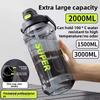 2000ML Large-capacity Sports Water Bottle 2 Liters Trendy INS Style Straw Cup with Scale Portable Leak Proof Drop Resistant Water Cup