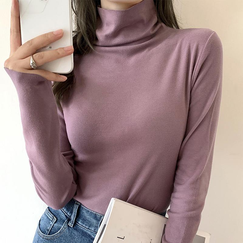 Женская рубашка из немецкого бархата с воротником-получерепахой, универсальная, на осень и зиму, с длинными рукавами, облегающий белый бархатный топ из белого бархата