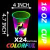 mishunyus 24 Pcs Glow Hawaiian Luau Party Cups, Flashing Tiki Party Cups, Tropical Luau Party Decorations Hawaiian Party Supplies Favor (16oz)