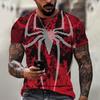 Men T-shirt Summer Red 3D Spider Print Tshirts Men Cool Spider Short Sleeve O-Neck Tshirt Men Oversized Clothing