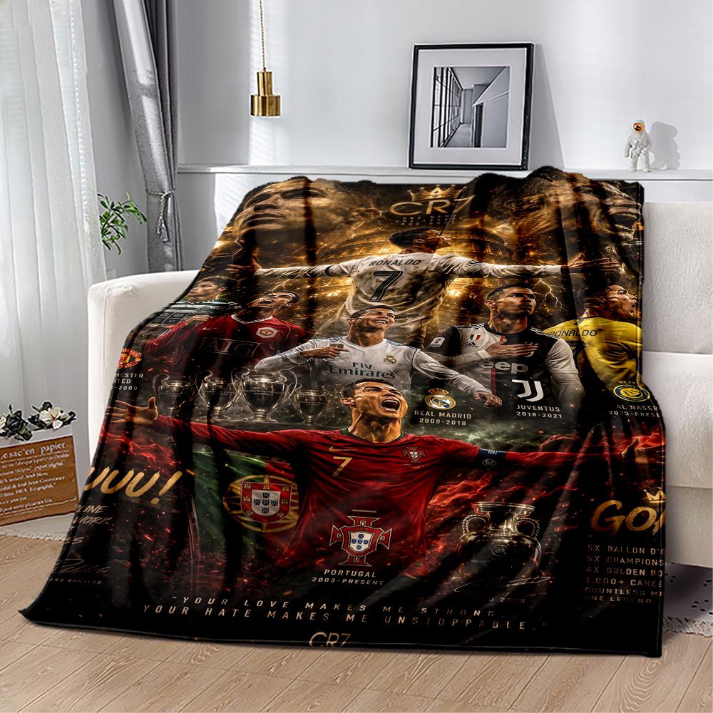 Ronaldo's Legacy Soccer Blanket Comfortable Great for Chair Bed Office Chair Four Seasons Multipurpose Modern Style Gifts For Family Or Friends