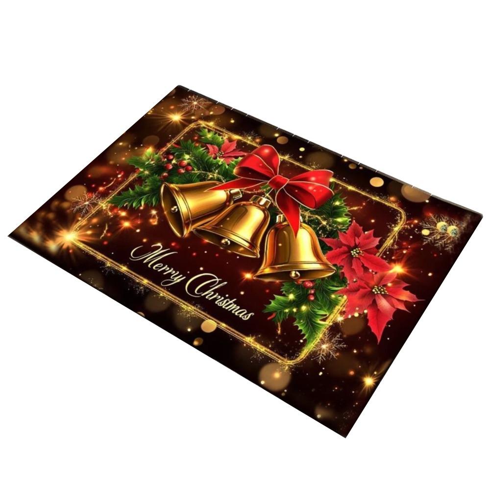 Anti Slip Christmas Carpet Non-Slip Durable Cartoon Bathroom Mat Retro Absorbent Santa Claus Elk Door Mat Home Decoration