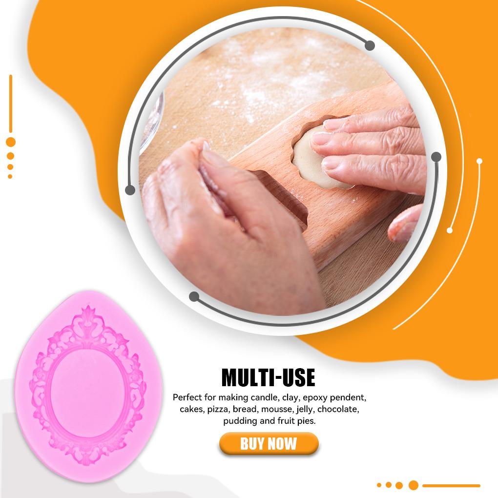 Форма для рамки с кружевным узором Инструменты для украшения из помадки Зеркальная форма для шоколада в европейском стиле Глиняная эпоксидная форма