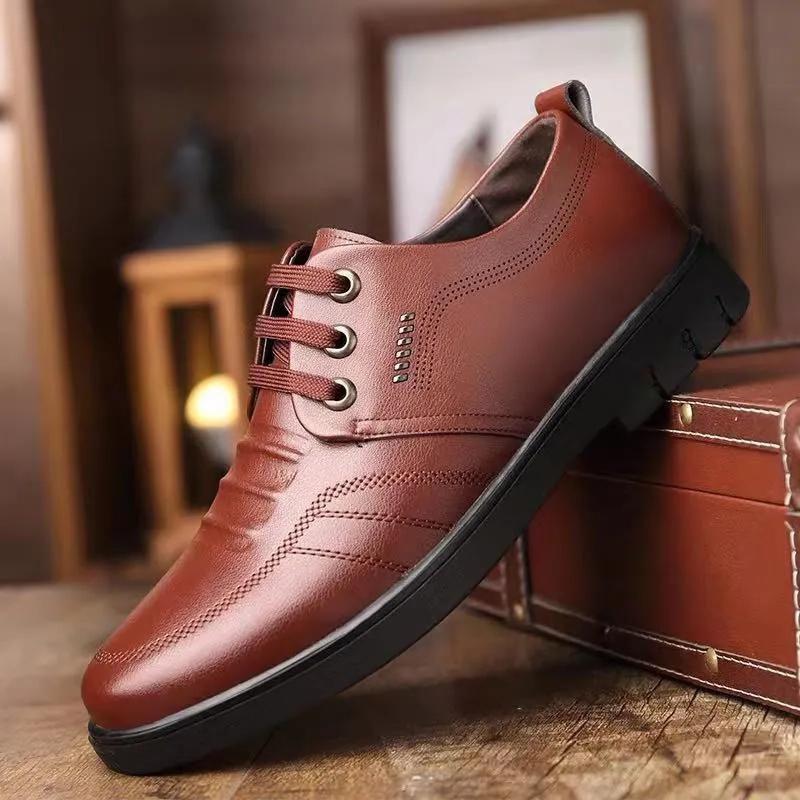 Men's Casual Leather Shoes Business Formal Wedding Shoes Soft Surface Falt Shoes Driving Shoes Non-slip Breathable Winter