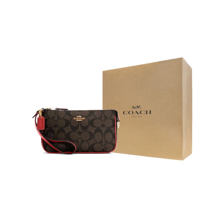 Coach Nolita 19 Классическая Сумка-клатч на запястье и через плечо из канвы с монограммой и кожи Женские сумки Темно-коричневый C3308-IMRVQ