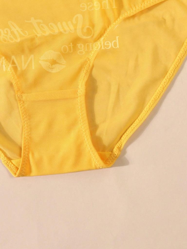 Women's Sexy Panties Custom Words Heart Pattern Comfortable Panties Low Waist Briefs