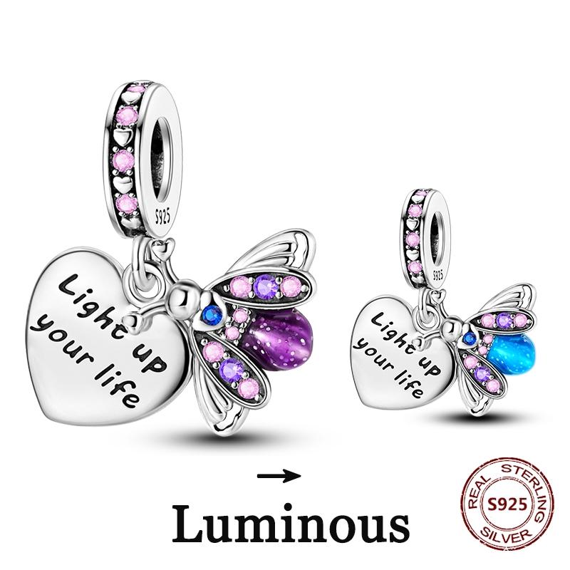 Dragonfly Charm 925 Silver Original Bee Safety Chain Sparkle Zircon Clip Charms Fit Bracelet DIY Jewelry For Women Wedding Gift
