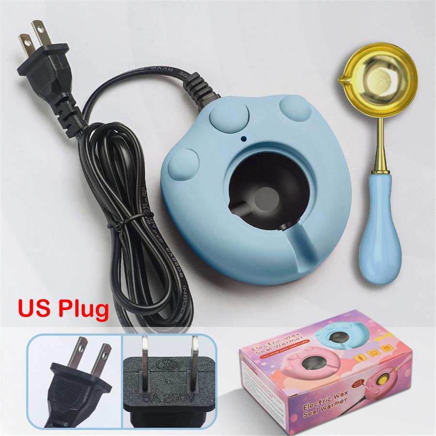 Электрический набор для нагрева восковых печатей, 1 электрическая плавилка для восковых печатей и 1 ложка для восковых печатей для штампа для восковых печатей для плавления восковых гранул