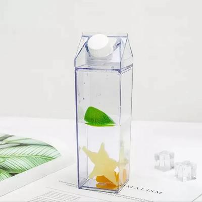 Пластиковые прозрачные бутылки для воды в форме пакета молока 500 мл, портативные, для питья, спортивные, чашки для молока, бутылка для воды с крышкой, большой емкости YA017