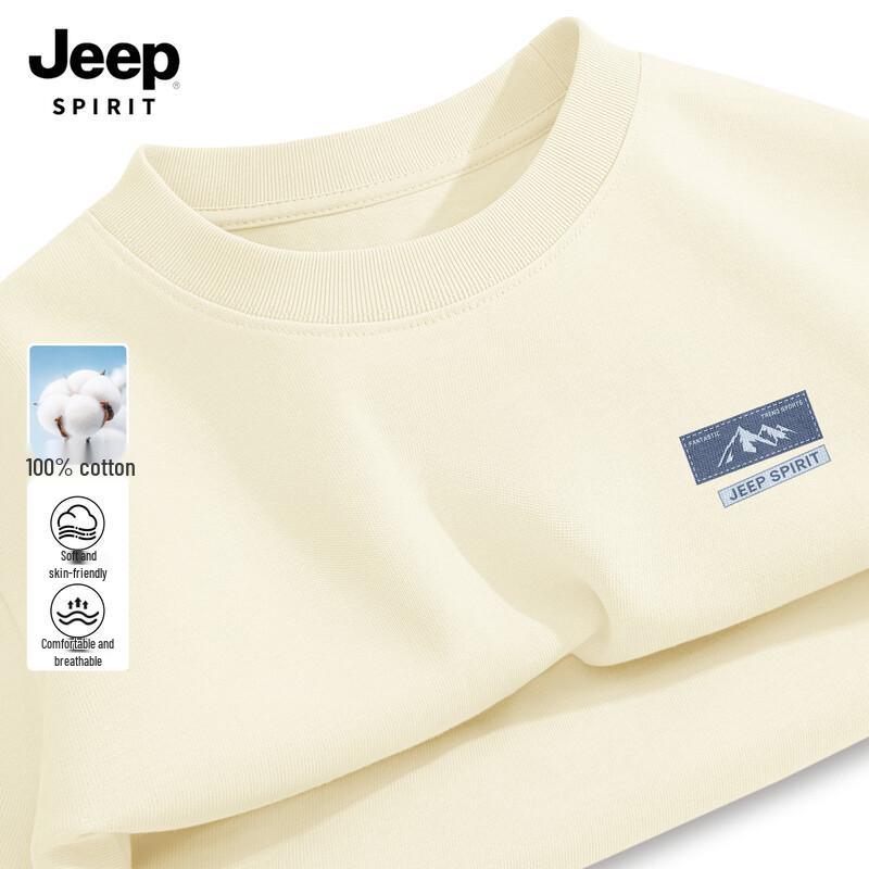 Мужская повседневная футболка с длинным рукавом и круглым вырезом JEEP SPIRIT 2026, 100% хлопок