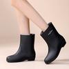 Fashion Women's Short Rain Boots Thermal Cotton Rain Shoes Women's Kitchen Canteen Water Shoes Bathroom Non-slip Rubber Shoes Women's Water Rain Boots