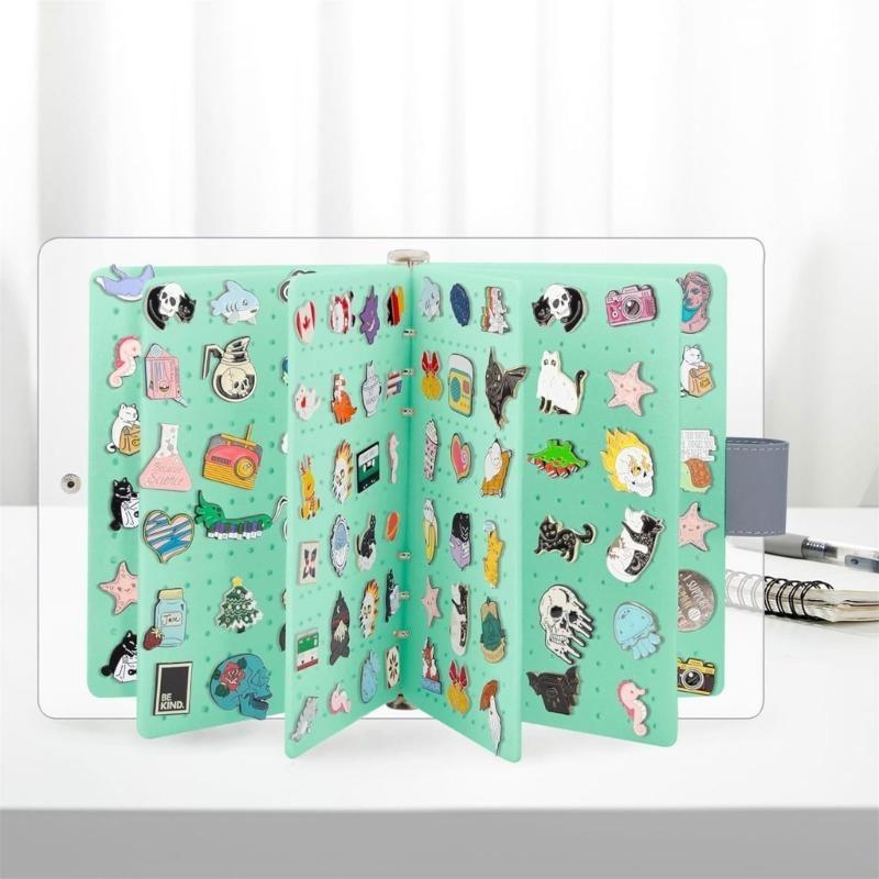 652F Фетровый альбом для демонстрации и хранения коллекции значков, брошей, медалей, значков. Портативный контейнер.