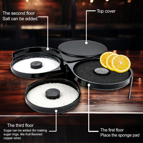 Пластиковая коробка Salt Edge Три слоя Солонка Сахар Сок Приправа Коробка Гладкая внутренняя стенка Инструмент для обмакивания соли