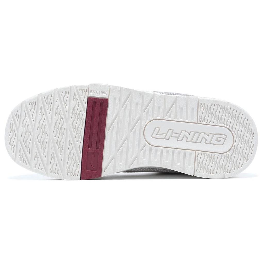Li Ning 001 BTC Prm Износостойкие Дышащие Низкие Кеды для Скейтборда Женские Бело-Серые AGCT004-3