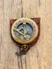 Brass Sundial Pocket Compass Nautical Direction Gadget with Leather Case