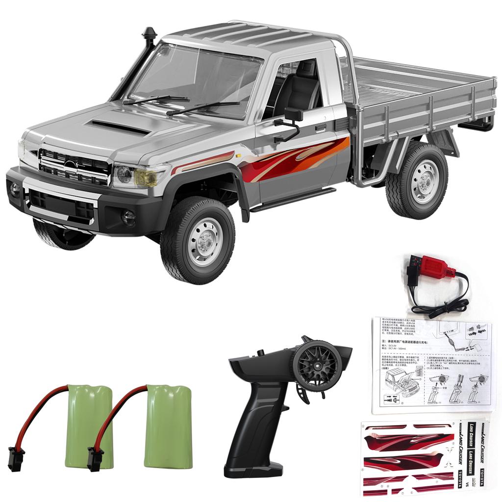 Remote Control Car, 2.4GHz Electric Vehicle with LED Lights, 1:14 Scale Rechargeable Pickup Truck