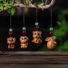 1/12Pcs Creative Twelve Zodiac Carving Wooden Keychain Pendant Chinese Zodiac Wood Carving Phone Chain Bag Decoration Gifts
