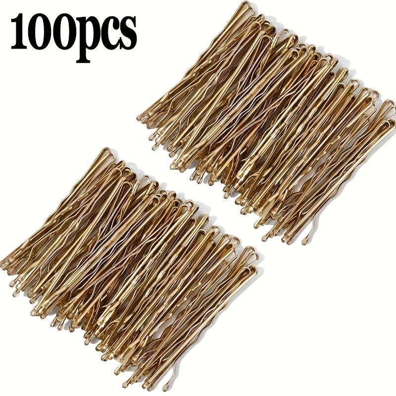 100 шт. Черные маленькие зажимы для волос Стальные шпильки с невидимой фиксацией, 5 см, Одноразовые, Идеально подходят для свадебного и повседневного использования, Свадебные аксессуары для волос