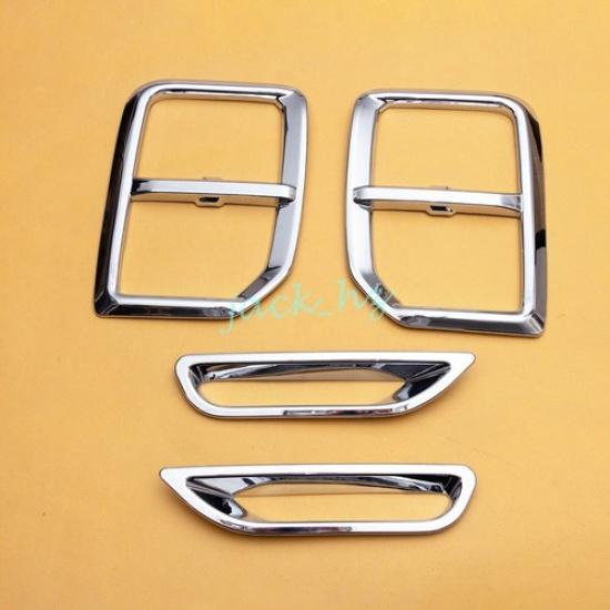 Front & Rear Fog Light Cover Surrounds For Mitsubishi Outlander Sport -