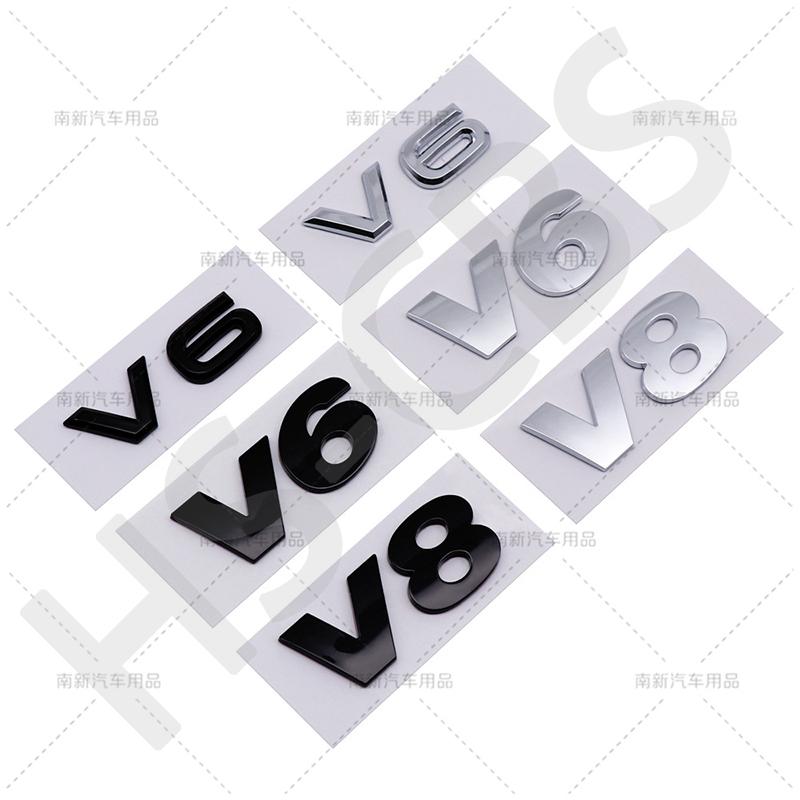 3D ABS V6 V8 Engine Displacement Logo Emblem Stickers for VW Volkswagen Car Styling Rear Trunk Tailgate Badge Decal Accessories