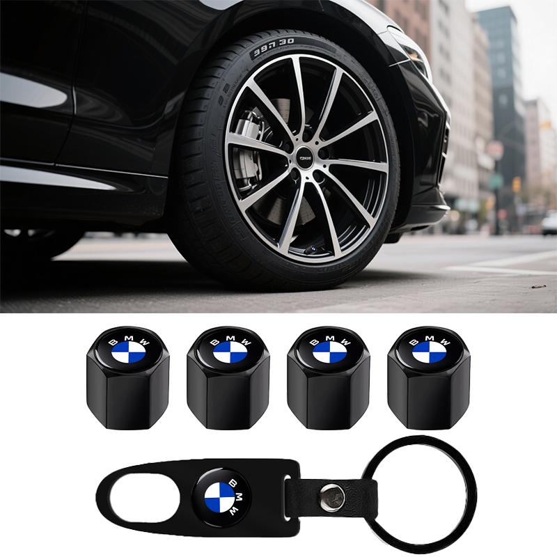 HEQW2 Car Wheel Tire Valve systems Cap With Keychain Keyring Badge For BMW E46 E39 E90 E60 E36 F30 F10 E34 E30 F20 E92 M3 M4 M5 X5 X6
