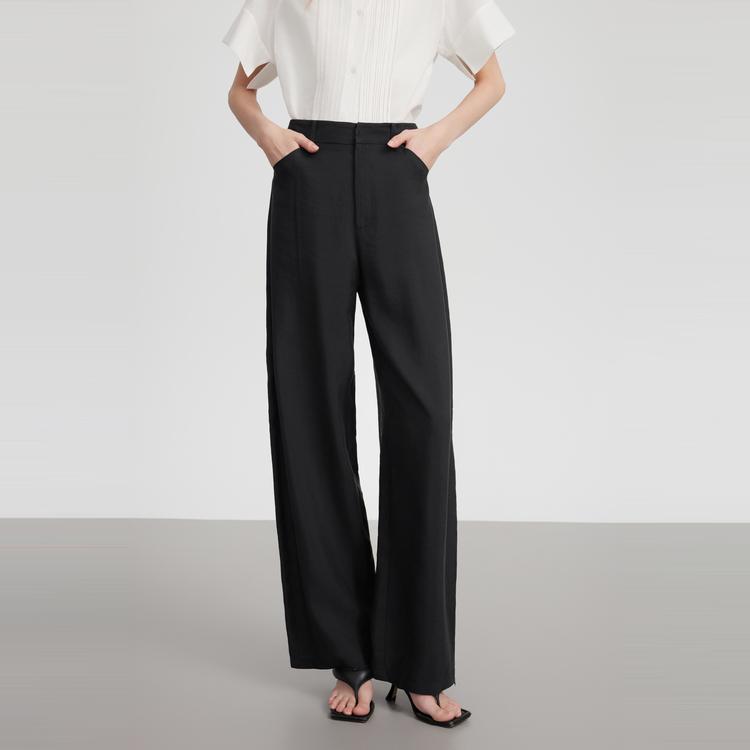 Elle Commuter Simple Versatile Comfortable Straight Leg Casual Pants Women bottoms L8SKS319