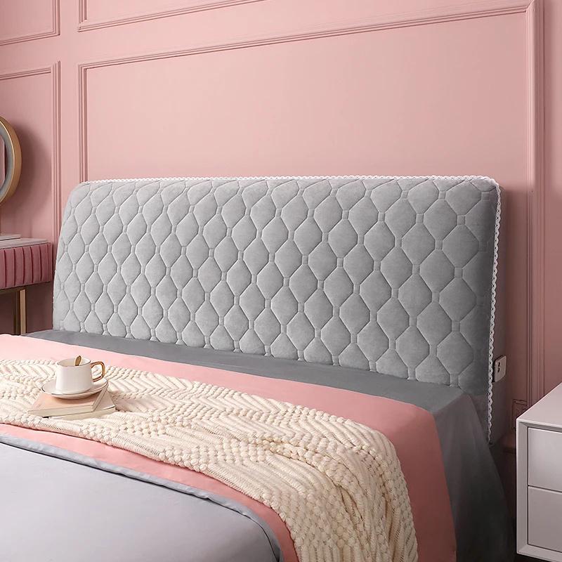 Bed Headboard Cover All Inclusive Bedside Bed Head Cover Warm Soft Bed Anti-Dust Cover Thicken Head Back Protector