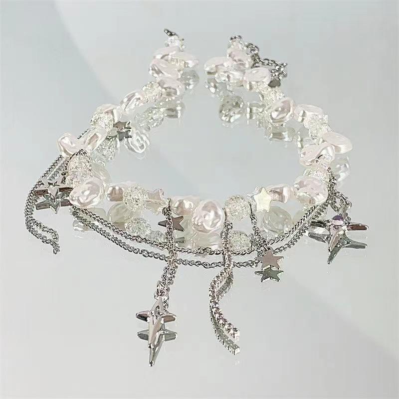 Женское ожерелье GemChic, модное, с жемчужной звездой, кисточкой, цепочкой на ключицу, женское, милое, с ключицей, подарок на день рождения, Рождество, ювелирные изделия