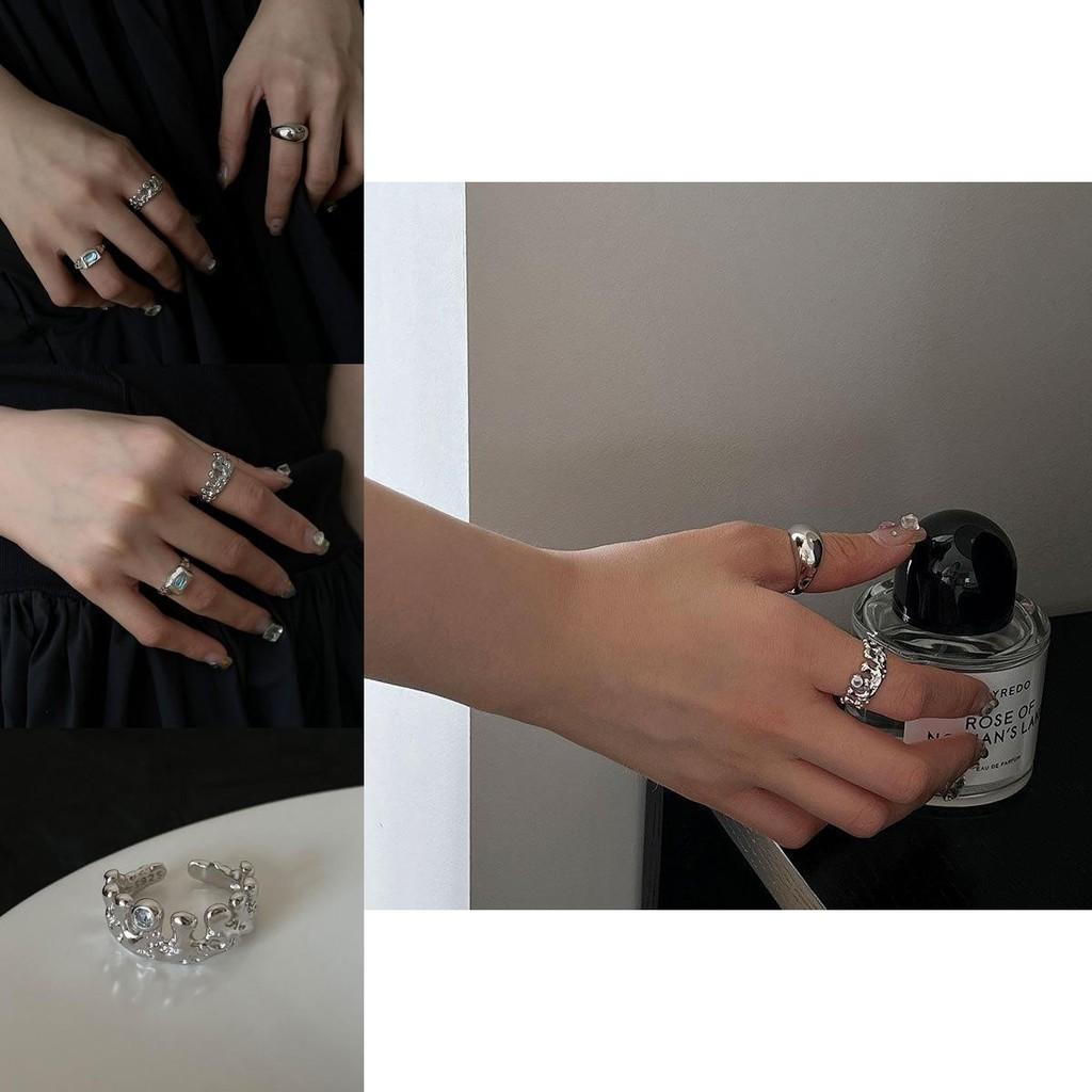 Потрясающее кольцо из стерлингового серебра S925 для женщин с уникальным дизайном из лунного камня и голубых бриллиантов