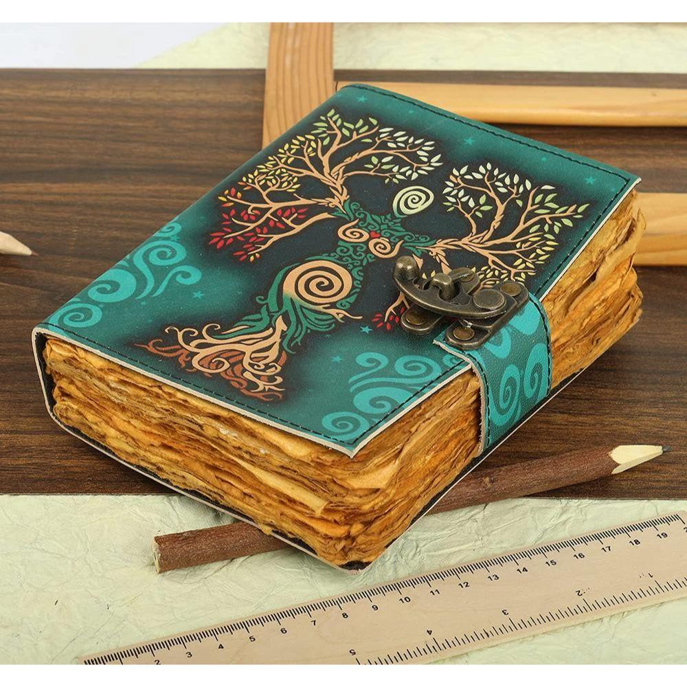 Пустая Книга Заклинаний Дневника Теней с застежкой-замком Антикварная ручная работа с краем Декле