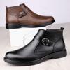 Winter Business Leather Boots Plush Warm Chelsea Men Boots Formal High Top Leather Shoes British High Quality Trendy Ankle Boots