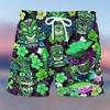 Мужские плавки-шорты с принтом Цветок / Растения, плавательные шорты, шорты для серфинга, средняя посадка, гавайский, этнический, бохо, повседневные