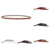 Genuine Leather Thin Waist Belt For Women With Alloy Buckle And Bright Finish For Casual Dresses