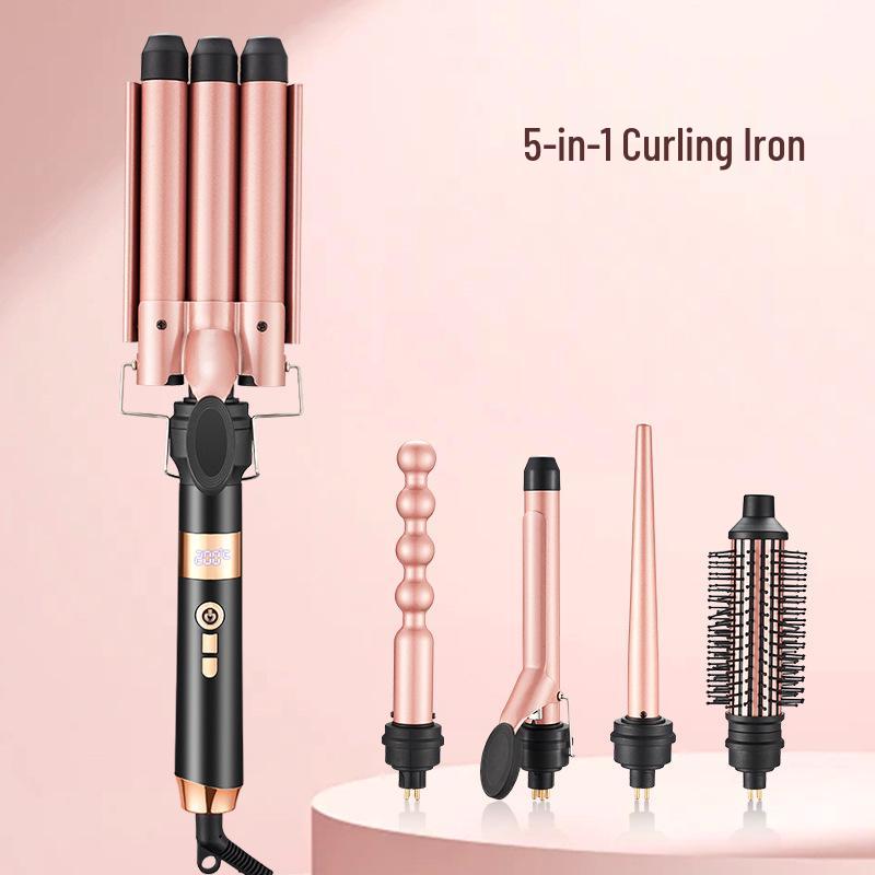 5-in-1 Automatic Curling and Straightening Iron with Replaceable Heads