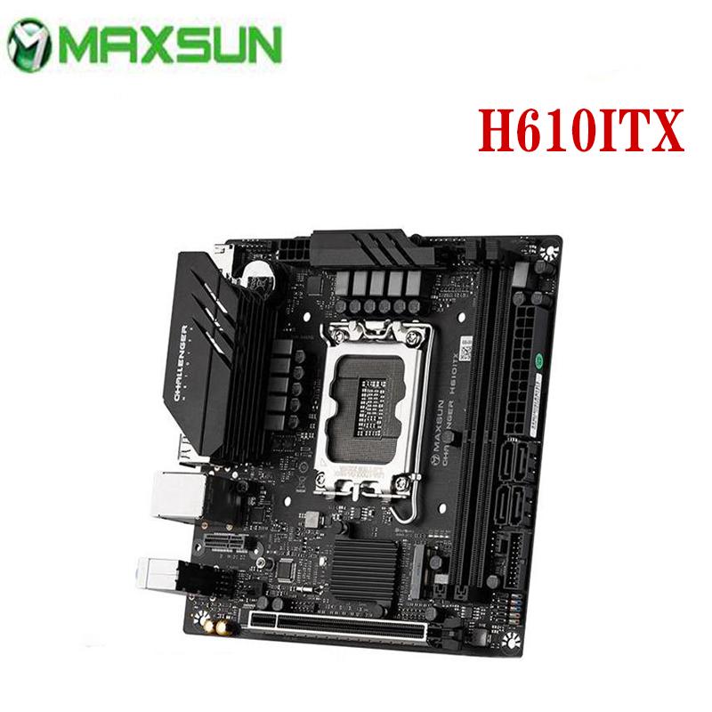 Мини-материнская плата для компьютера MAXSUN Challenger H610 ITX поддерживает Intel 12th DDR4 M.2