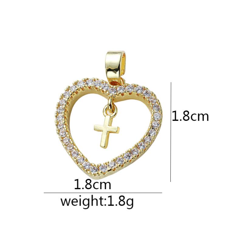 Подвеска из микроциркония с медной инкрустацией, крест, сохраняющий цвет, аксессуары для ожерелья из меди с позолотой.